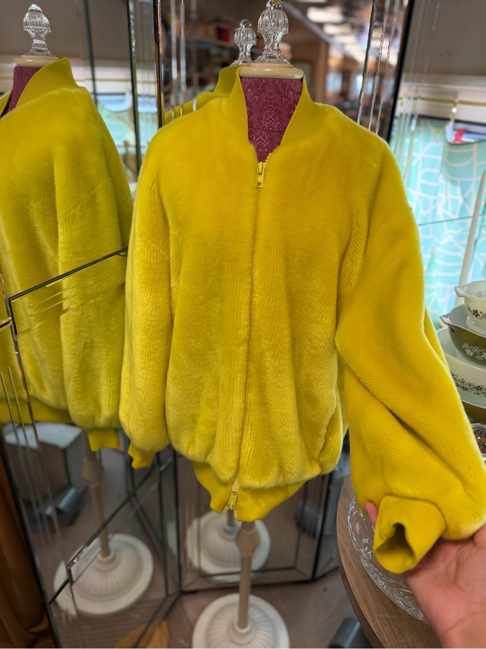 Tibi faux fur track jacket